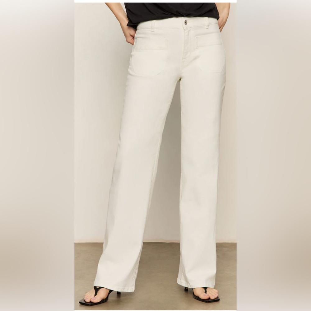 Sanctuary High Rise White Wide Leg Full Length Jeans from Anthropologie New